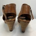 Paul Green  Cayanne Peep Toe Nougat Leather Sandal Size 5.5 Photo 3