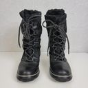 Coach  Women's Shaine Boots 5.5 Shinny Black Signature Fabric & Leather Round Toe Photo 2