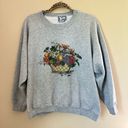 Lee Vintage  Sport Gray Sunflower Floral Bouquet Crewneck Sweatshirt Photo 2