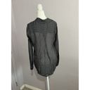 L'Agence L’AGENCE Gray Pinstriped Button Up Long Sleeve Silk Blouse XS Photo 2