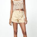 ZARA NWT  COLOR YELLOW MID RISE RELAXED DENIM SHORTS US 2 Photo 0