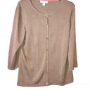 Coldwater Creek  Silk Blend Button Front Cardigan Brown Size Large 14 Photo 0