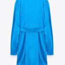 ZARA New with tags Blue  Satin Effects Belted dress. Photo 4