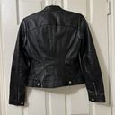 Cole Haan Women’s Cold Haan Genuine Lamb Skin Leather Zip Up Jacket Black Size XS Photo 6