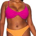 Good American  Jacquard Demi Cup Bikini Top in Hawaiian Pink—Size 5 (XXL) Photo 0