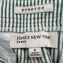 Jones New York  Sport Shorts Womens 8 Green White Striped Bermuda Stretch Casual Photo 8