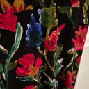 ZARA Women’s  Long Black Red Floral Velvet Short Sleeve Dress Size Medium Photo 8