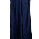 Vince NWT  XS Asymmetrical Crinkled Satin Sleeveless Midi Dress Ink Dark Navy Photo 0