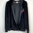 Nba  Chicago‎ Bulls Sweatshirt Jacket Hoodie Zip Up Womens Size XL Black Velour Photo 7