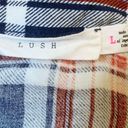 Lush Clothing Lush Plaid Long Sleeve Button Down Shirt Navy Blue & Orange sz L Photo 9