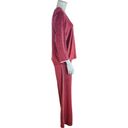 Breezies Lounge Fleeced Lounge Set with Satin Trim Dark Berry Long Sleeve Medium Red Photo 1