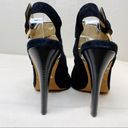 Isola  Black Strappy Suede Peep Toe Heel Sandals Size 9.5 Womens Photo 8