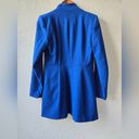 ZARA  Women's Blue Long Blazer Inverted Lapel Collar Frock Coat size Small Photo 9