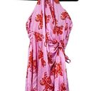 Anthropologie NWT  Pink Floral Halter Mini Dress Sz L Photo 0