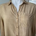 Velvet Heart NWT,  Tan Washed Out Button Up Long Sleeve Shirt Photo 6