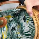 Wicker and Mother of Pearl Woven Crossbody Round Bag Photo 6