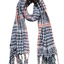 Houndstooth Pistol Gwen blue/coral  Gwen fring scarf 22x52 Photo 1