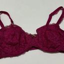 gilligan and o'malley Gilligan & O’Malley Balconette Bra Floral Lace Underwire  36C Magenta Shade Photo 0