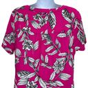 Christopher & Banks  Women's Pink & White Floral V- Neck Blouse Shirt Size Small Photo 3