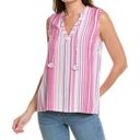 Tommy Bahama  Pink Stripe V-Neck Seaside Escape Tank Women’s Large Photo 0