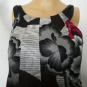 Ted Baker  London Floral Abstract Silk Mini Dress 2 Mod Print Striped Black Pink Photo 4