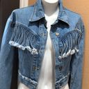 Wild Honey  blue denim fringe jacket Photo 3