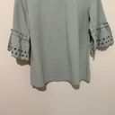 Hidden Alley  Eyelet Bell Sleeves Top Womens Size M Gauze Cotton Sage Green‎ Photo 5