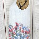AGB Floral Lace Print Sleeveless Blouse Blue White Small Photo 1