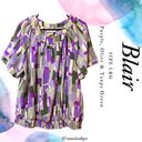 Blair NWOT  Top SIZE Lrg (Purple, Olive & Taupe Green) Photo 1