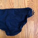 Nautica NEW NWT  Solid Navy Blue Tan Gold Stripe Belted Anchor Bikini BOTTOM 10 Photo 8