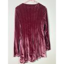 Soft Surroundings  Size Small Velvet Blouse Long Sleeve Pink Velour Warm Top Photo 7