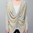 Lululemon Twist & Wrap Pop Stripe Heathered Light Grey and yellow sweater Photo 1