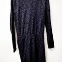 Converse  One Star Womens Blue Knit Long Sleeve elastic waist midi Dress Size L Photo 0