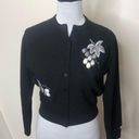 Krass&co Charles & . Black and silver embroidered floral sweater size small Photo 0