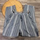 American Eagle  blue striped pull on high rise pants Photo 0