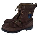 Polo  Ralph Lauren RANGER Bear Combat suede Boot Leather Brown men 7.5 women 9 Photo 2