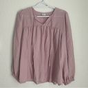 A New Day light pink / orchid tie long-sleeve blouse, size L Photo 0