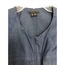 Theory  Mini Dress Size Medium Blue Chambray Cotton Front Zip Safari Photo 1