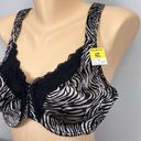 Vassarette Vintage New  Bra Size 42C Second Skin Satin 75457 Animal Print Unlined Photo 1