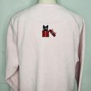 Cathy Daniels  Cozy Pink Fleece Sweater Sweatshirt Christmas Cats Vintage Size L Photo 5