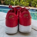 Nike - Women’s Air Force 1 Low Red Gold Swoosh Sneaker, Size 8 Photo 3