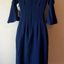 Laundry by Shelli Segal  Navy Blue Off Shoulder Dress Sz 0 Photo 2