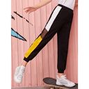 SheIn  Pants Women's Medium Black Joggers Sweatpants Athleisure Colorblock Mesh Photo 1