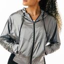 Zyia  Active Full Zip Lightweight Silver Galaxy hoodie Jacket size XS. Photo 0