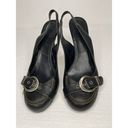  Christian Dior women’s black leather slingback pumps size 38 Photo 1