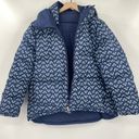 Hill House  Edie Reversible Puffer Jacket Two Sided Zip Coat Posies Navy Womens S Photo 4