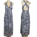 Oleg Cassini  Black Paisley Printed Long Dress Photo 9