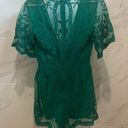 Honey Punch  green lace romper Photo 2