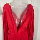 Farm Rio  Cutout Maxi Dress Red V Neck Ballon Sleeve Size Medium NWT Photo 10