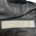 Vince  Black Gray Goat Leather Knit Panel Scuba Moto Jacket Women’s Size Small S Photo 6